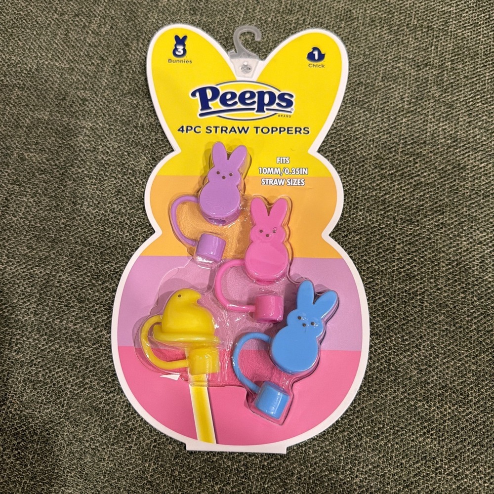 PEEPS Toppers Easter 2026 - 1 chick, 3‎ bunnies- fits 10mm straw NIP